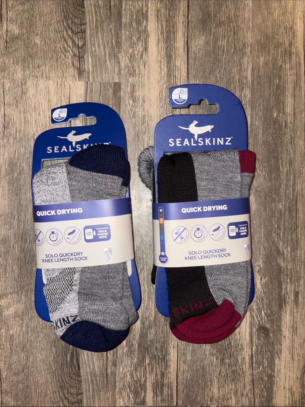 SEALSKINZ Quick Dry Knee Length Socks - NWT large